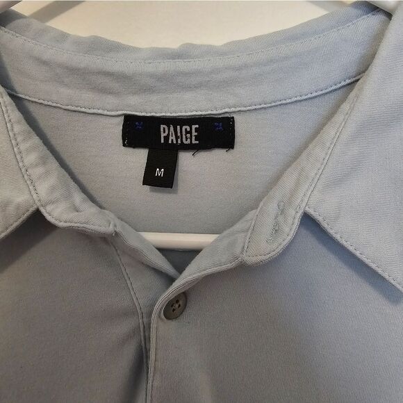 Mens Medium Paige Light Blue Polo - Picture 4 of 5